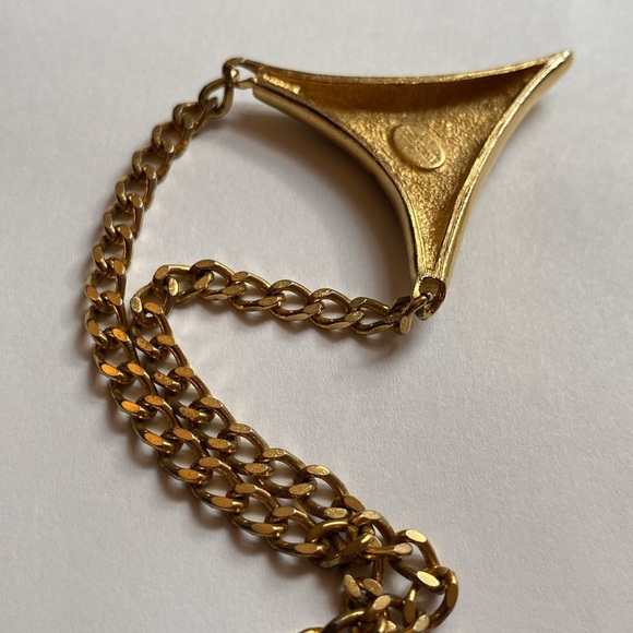 Vintage GIVENCHY chain necklace / gold leaves collar necklace - Picture 12 of 16